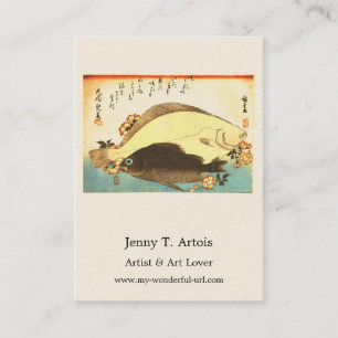 Hirame & Mebaru - Hiroshige's Japanese Fish Print Business Card