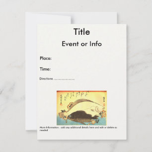Hirame & Mebaru - Hiroshige's Japanese Fish Print Invitation