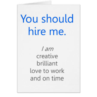 Hire me cards