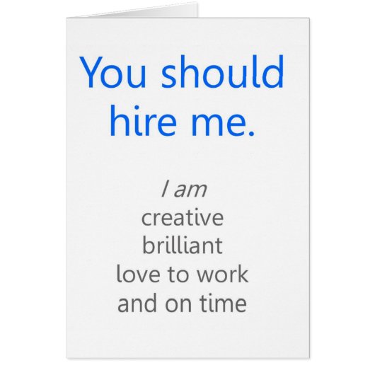 Hire me cards (Front)