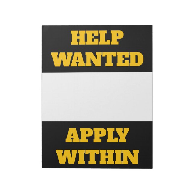 Hiring help wanted business employer apply within notepad (Rotated)