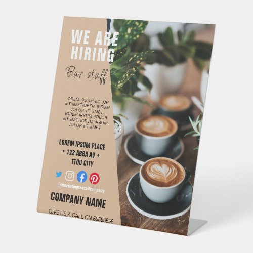 hiring staff BUSINESS custom logo flyer Poster Pedestal Sign