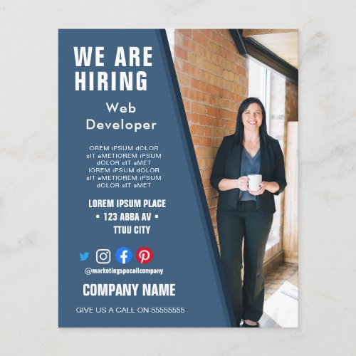 hiring staff BUSINESS custom logo flyer Poster  Po