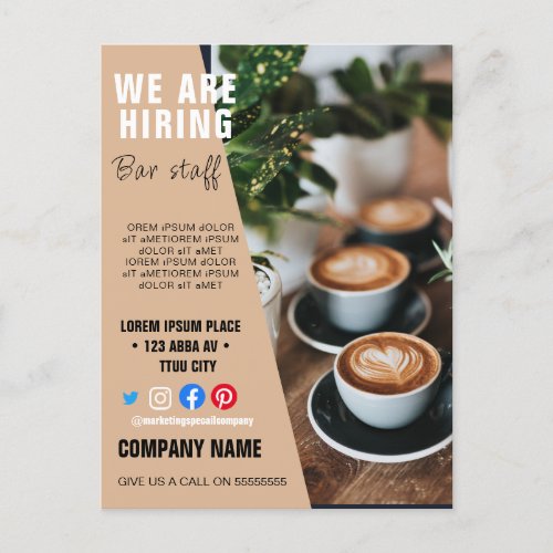 hiring staff BUSINESS custom logo flyer Poster  Postcard