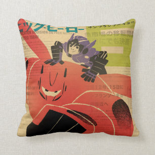 Hiro And Baymax Propaganda Throw Pillow