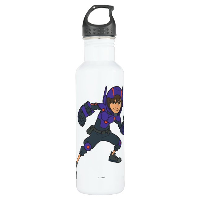 Hiro Hamada Purple Stainless Steel Water Bottle (Front)