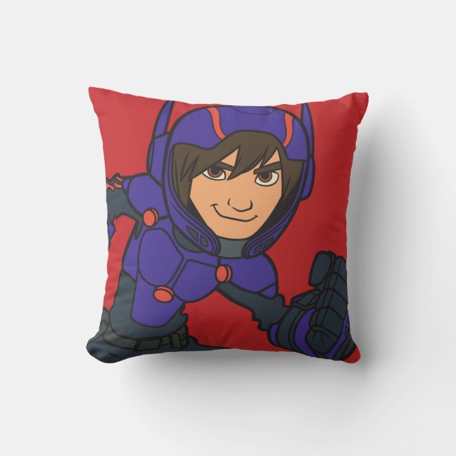Hiro Hamada Purple Throw Pillow (Front)