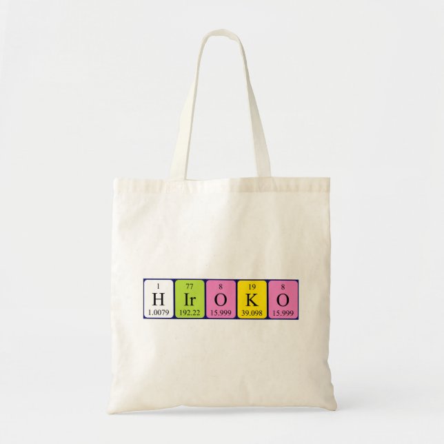 Hiroko periodic table name tote bag (Front)