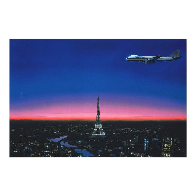 hiroshi nagai art paintings city pop and airplane photo print (Front)