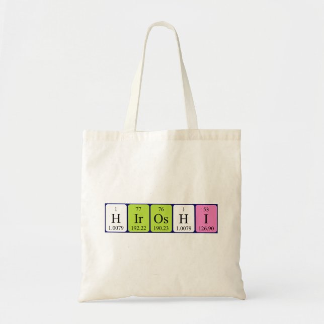 Hiroshi periodic table name tote bag (Front)
