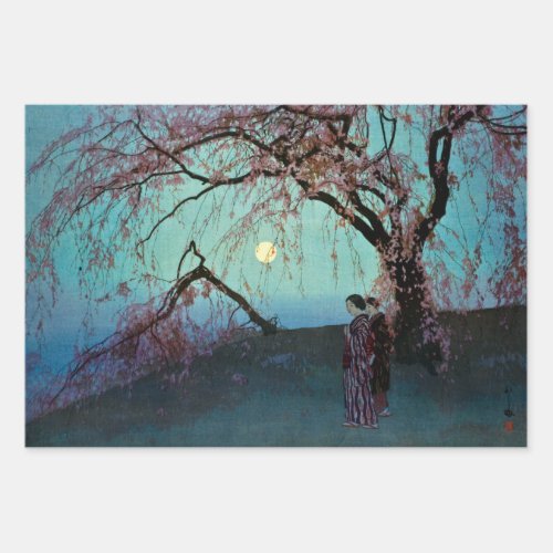 Hiroshi Yoshida Kumoi Cherry Trees Wrapping Paper