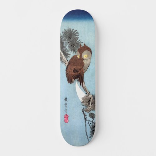 Hiroshige _ Horned Owl Pine and Crescent Moon Skateboard