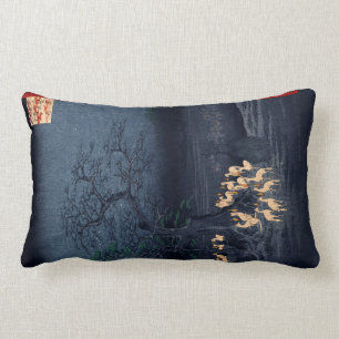 Hiroshige Midnight at the Changing Tree Japanese Lumbar Pillow