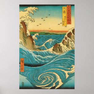 Hiroshige Navaro Rapids Poster