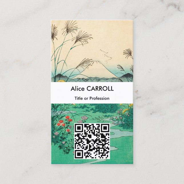Hiroshige - Otsuki Plain in Kai Province - QR Code Business Card (Front)