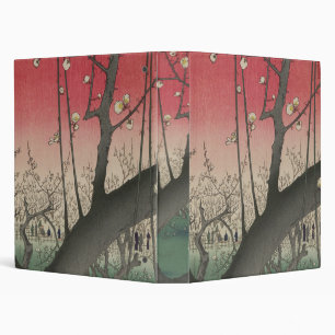 Hiroshige Plum Estate Kameido: Vintage Japanese 3 Ring Binder