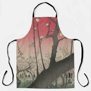 Hiroshige Plum Estate Kameido: Vintage Japanese Apron