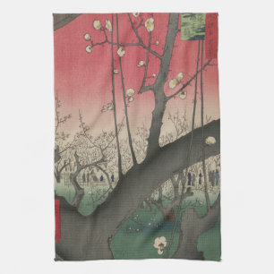 Hiroshige Plum Estate Kameido: Vintage Japanese Kitchen Towel