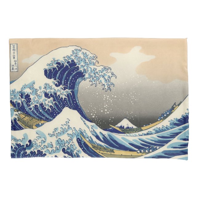 Hiroshige The Great Wave Off Kanagawa Pillow Case (Front)