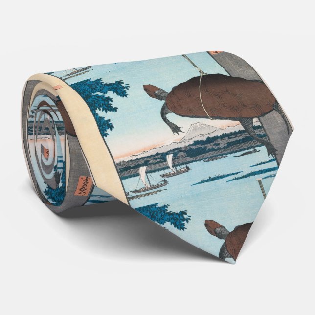 Hiroshige , Ukiyoe "Mannen Bridge, Fukagawa" Conne Neck Tie (Rolled)