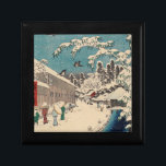 Hiroshige winter landscape japan country gift box<br><div class="desc">This image is based on the Utagawa Hiroshige ukiyo-e print called Atagoshita and Yabu Lane (1857), from From One Hundred Famous Views of Edo. Original from the Minneapolis Institute of Art.</div>