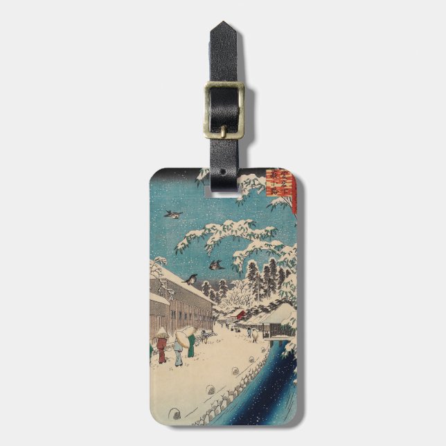 Hiroshige winter landscape japan country luggage tag (Front Vertical)