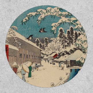 Hiroshige winter landscape japan country patch