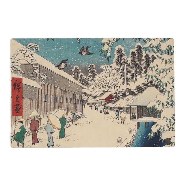 Hiroshige winter landscape japan country placemat (Front)