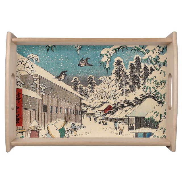 Hiroshige winter landscape japan country serving tray (Front)