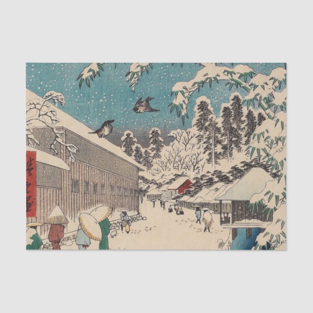 Hiroshige winter landscape japan country tissue paper (Front)
