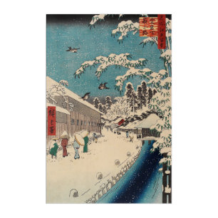 Hiroshige winter landscape japan ukiyo-e antique acrylic print