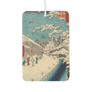 Hiroshige winter landscape japan ukiyo-e antique air freshener