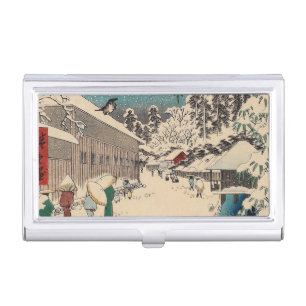 Hiroshige winter landscape japan ukiyo-e antique business card case