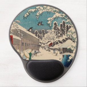 Hiroshige winter landscape japan ukiyo-e antique gel mouse pad