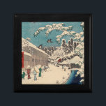 Hiroshige winter landscape japan ukiyo-e antique gift box<br><div class="desc">A beautiful Hiroshige winter landscape art with bold blues and a classic look,  from a master Japanese artist. This image is based on the Utagawa Hiroshige ukiyo-e print called Atagoshita and Yabu Lane (1857),  from From One Hundred Famous Views of Edo. Original from the Minneapolis Institute of Art.</div>