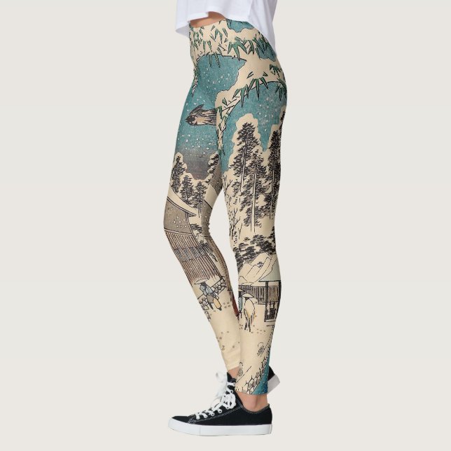 Hiroshige winter landscape japan ukiyo-e antique leggings (Left)