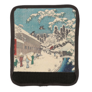 Hiroshige winter landscape japan ukiyo-e antique luggage handle wrap