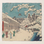 Hiroshige winter landscape japan ukiyo-e antique scarf<br><div class="desc">A beautiful Hiroshige winter landscape art with bold blues and a classic look,  from a master Japanese artist. This image is based on the Utagawa Hiroshige ukiyo-e print called Atagoshita and Yabu Lane (1857),  from From One Hundred Famous Views of Edo. Original from the Minneapolis Institute of Art.</div>