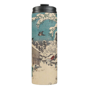 Hiroshige winter landscape japan ukiyo-e antique thermal tumbler