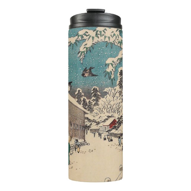 Hiroshige winter landscape japan ukiyo-e antique thermal tumbler (Front)