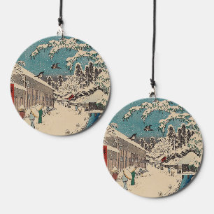 Hiroshige winter landscape japan ukiyo-e antique wind chime 