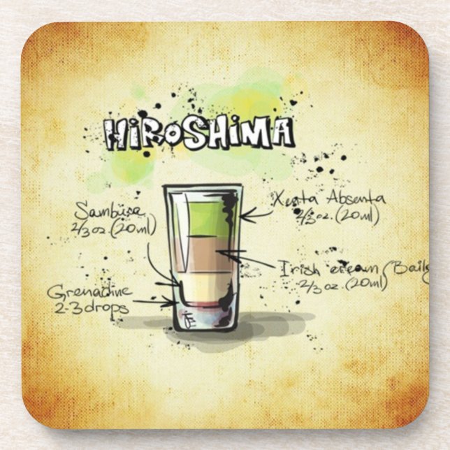 Hiroshima Bartender Drink Recipe Drink Coaster (Front)