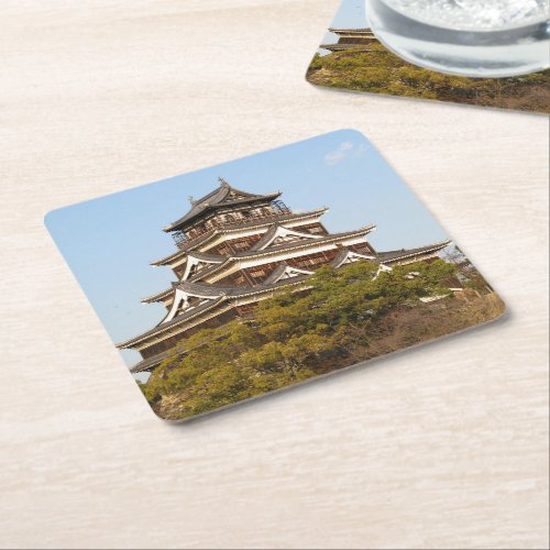 Hiroshima Castle 広島城 Hiroshima Japan Square Paper Coaster