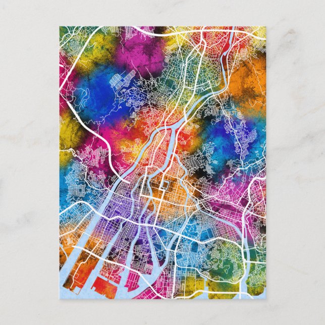 Hiroshima Japan City Map Postcard (Front)