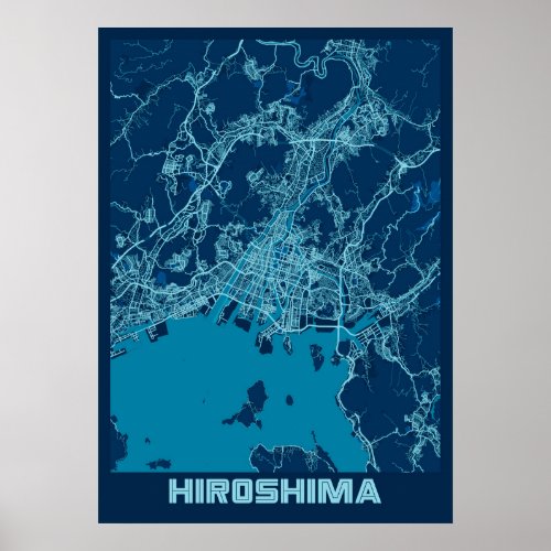 Hiroshima _ Japan Peace City Map Poster