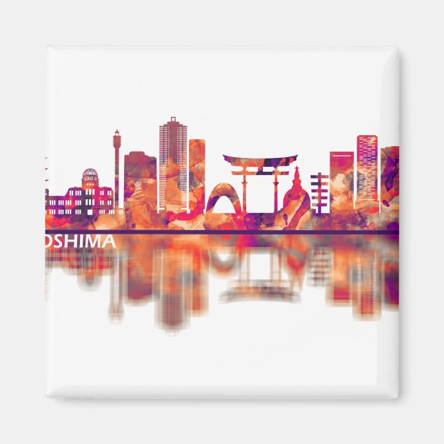 Hiroshima Japan Skyline Magnet (Front)