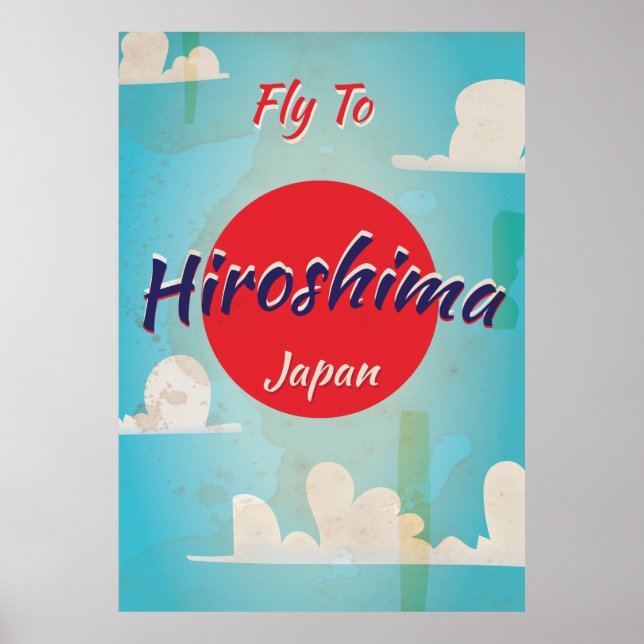 Hiroshima Japan Vintage Travel Poster (Front)