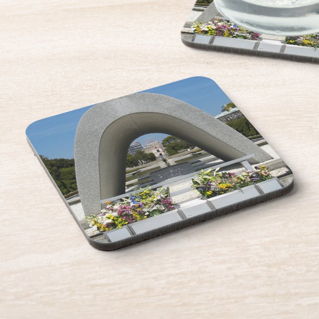 Hiroshima Memorial Cenotaph Beverage Coaster (Left Side)