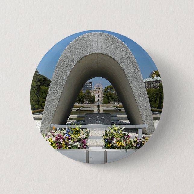 Hiroshima Memorial Cenotaph Button (Front)