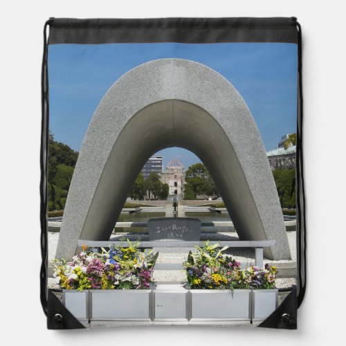 Hiroshima Memorial Cenotaph Drawstring Bag